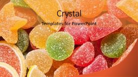  Presentation with jelly - Amazing slide deck having colorful jelly candies closeup macro texture backdrop and a gold colored foreground