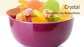  Presentation with jelly - Amazing theme having colorful jelly candies in purple backdrop and a  colored foreground