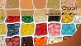  Presentation with jelly bean - Slides consisting of colorful jelly candy background background and a yellow colored foreground