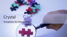  Presentation with jigsaw - Presentation design enhanced with colorful jigsaw puzzle form background and a light blue colored foreground