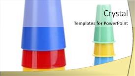  Presentation with magician - Colorful presentation enhanced with colorful juggle balls - magician set isolated white backdrop and a white colored foreground