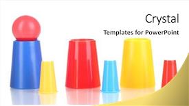  Presentation with set of sauces in white - Audience pleasing PPT layouts consisting of colorful juggle balls - magician set isolated white backdrop and a  colored foreground