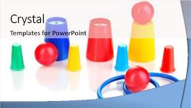  Presentation with magician - Cool new presentation with colorful juggle balls - magician set isolated white backdrop and a sky blue colored foreground