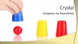  Presentation with magician - Cool new presentation theme with colorful juggle balls - magician set isolated white backdrop and a  colored foreground