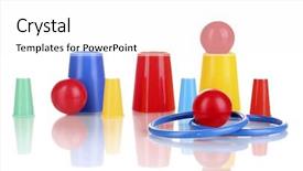  Presentation with set of sauces in white - Presentation design featuring colorful juggle balls - magician set isolated white background and a white colored foreground