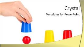  Presentation with magician - Presentation theme with colorful juggle balls - magician set isolated white background and a white colored foreground