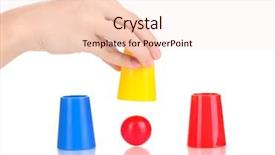  Presentation with magician - Presentation enhanced with colorful juggle balls - magician set isolated white background and a lemonade colored foreground