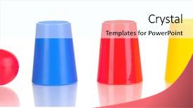  Presentation with magician - PPT theme featuring colorful juggle balls - magician set isolated white background and a white colored foreground