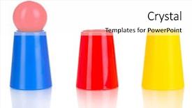  Presentation with set of sauces in white - PPT layouts consisting of colorful juggle balls - magician set isolated white background and a  colored foreground