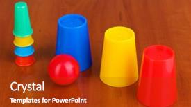  Presentation with magician - Audience pleasing presentation theme consisting of colorful juggle balls - magician set on wooden background backdrop and a  colored foreground