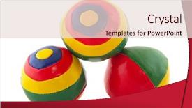  Presentation with colorful - Theme with colorful juggle balls with stripes background and a lemonade colored foreground