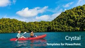  Presentation with kayak - Beautiful presentation featuring colorful kayak at mangroves backdrop and a ocean colored foreground