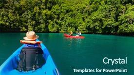  Presentation with kids - Amazing presentation having colorful kayaks at mangroves backdrop and a ocean colored foreground