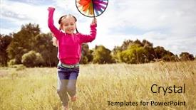  Presentation with windmill - PPT layouts enhanced with summer day holds windmill background and a yellow colored foreground