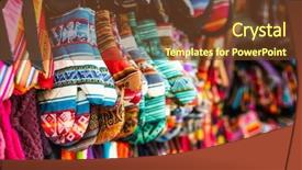  Presentation with patterns - Audience pleasing PPT theme consisting of colorful kitchen gloves with different backdrop and a tawny brown colored foreground