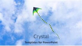  Presentation with kite - Slide set with colorful-kite-flying-through-air background and a light blue colored foreground