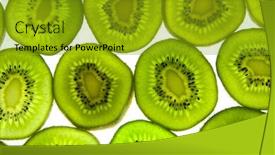 Presentation with kiwi fruit - Audience pleasing presentation theme consisting of colorful-kiwi-fruit-slices backdrop and a gold colored foreground