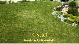  Presentation with botanical garden - Slides enhanced with colorful landscaped formal garden background and a tawny brown colored foreground