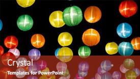  Presentation with chinese lantern - Audience pleasing slide deck consisting of colorful-lantern-hanging-up backdrop and a tawny brown colored foreground