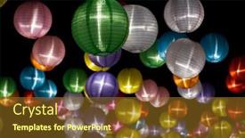  Presentation with chinese lantern - Slides enhanced with colorful-lantern-hanging-up background and a tawny brown colored foreground