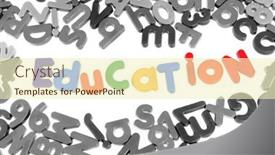  Presentation with white letters - Audience pleasing presentation consisting of colorful-letters-spelling-out-education backdrop and a cream colored foreground