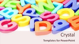  Presentation with white letters - Amazing presentation design having colorful letters on white background backdrop and a  colored foreground