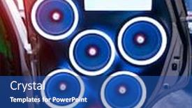  Presentation with speakers - PPT layouts featuring colorful-lights-of-stereo background and a ocean colored foreground