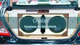  Presentation with speakers - Cool new slide deck with colorful-lights-of-stereo backdrop and a ocean colored foreground