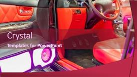  Presentation with speakers - Beautiful PPT theme featuring colorful-lights-of-stereo backdrop and a tawny brown colored foreground