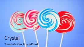  Presentation with lollipop - Theme enhanced with colorful lollipop against the background background and a light blue colored foreground