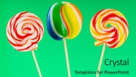  Presentation with lollipop - Theme with colorful lollipop against the colorful background background and a teal colored foreground