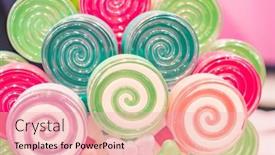  Presentation with lollipop - PPT theme consisting of colorful-lollipop-in-plastic-packaging background and a lemonade colored foreground