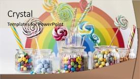  Presentation with candy - Slide deck having colorful lollipops and different colored background and a lemonade colored foreground
