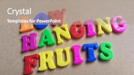  Presentation with fruits - Amazing presentation theme having colorful 'low hanging fruits' word backdrop and a  colored foreground