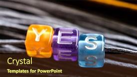  Presentation with yes - Slide deck with colorful-lucky-die-with-word background and a tawny brown colored foreground