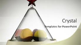  Presentation with depot container - Beautiful presentation featuring colorful macaroon in the triangle backdrop and a  colored foreground