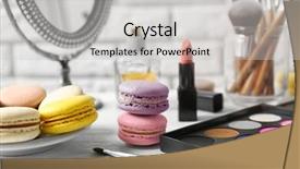  Presentation with accessories - Theme having colorful-macaroons-and-beauty-accessories background and a light gray colored foreground