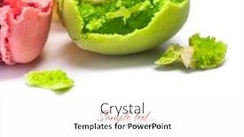  Presentation with colorful - Cool new PPT theme with colorful-macaroons-isolated-on-white backdrop and a white colored foreground