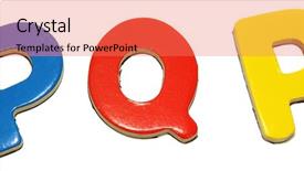  Presentation with magnetic - Beautiful slides featuring close p - colorful magnetic alphabet letters backdrop and a coral colored foreground