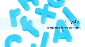  Presentation with magnetic - PPT theme consisting of colorful magnetic letters isolated on white background and a arctic colored foreground