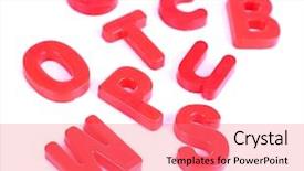  Presentation with magnetic - Colorful slide deck enhanced with colorful magnetic letters isolated on white backdrop and a coral colored foreground