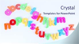  Presentation with magnetic - Colorful presentation enhanced with colorful magnetic letters isolated backdrop and a sky blue colored foreground