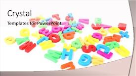  Presentation with magnetic - Slide set enhanced with colorful magnetic letters isolated background and a sky blue colored foreground
