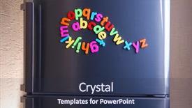  Presentation with magnetic - Theme enhanced with colorful magnetic letters on refrigerator background and a  colored foreground