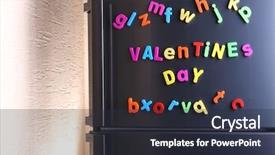  Presentation with magnetic - PPT theme having colorful magnetic letters on refrigerator background and a tawny brown colored foreground
