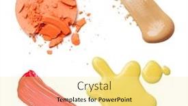  Presentation with sample - Presentation design enhanced with colorful-make-up-products-color background and a blonde colored foreground