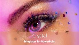  Presentation with colorful eye - Slides featuring colorful-makeup-bright-and-intense background and a coral colored foreground