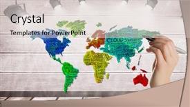  Presentation with stage - Cool new presentation theme with colorful map under spotlights backdrop and a lemonade colored foreground