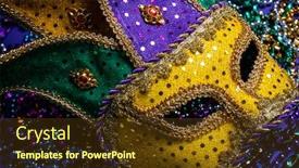  Presentation with colorful mardi gras - Slides enhanced with colorful-mardi-gras-mask background and a tawny brown colored foreground