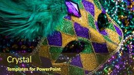  Presentation with colorful mardi gras - Amazing theme having colorful-mardi-gras-mask backdrop and a tawny brown colored foreground